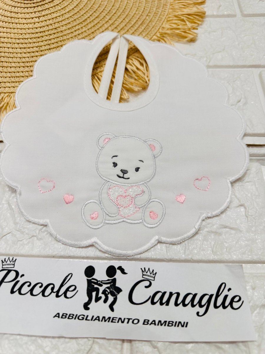 Bavetta Orso cuore BV003121 rosa - Piccole Canaglie - PC24917