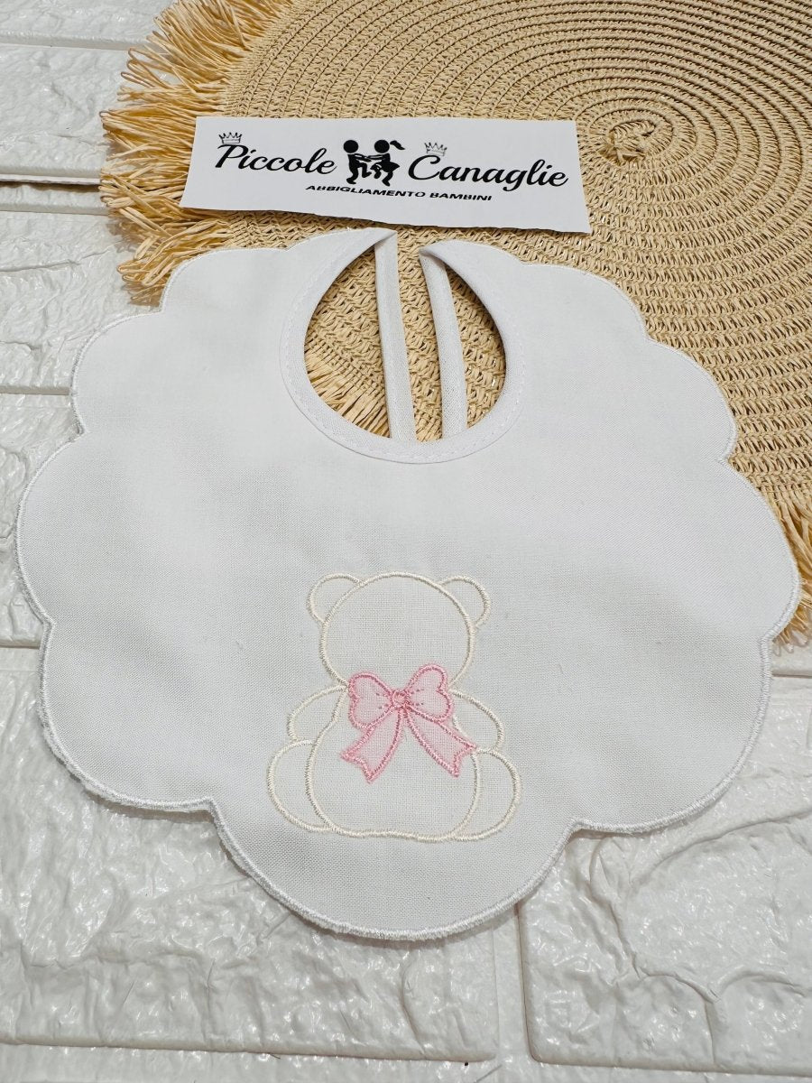 Bavetta orso fiocco dietro rosaBV003146 - Piccole Canaglie - PC24777