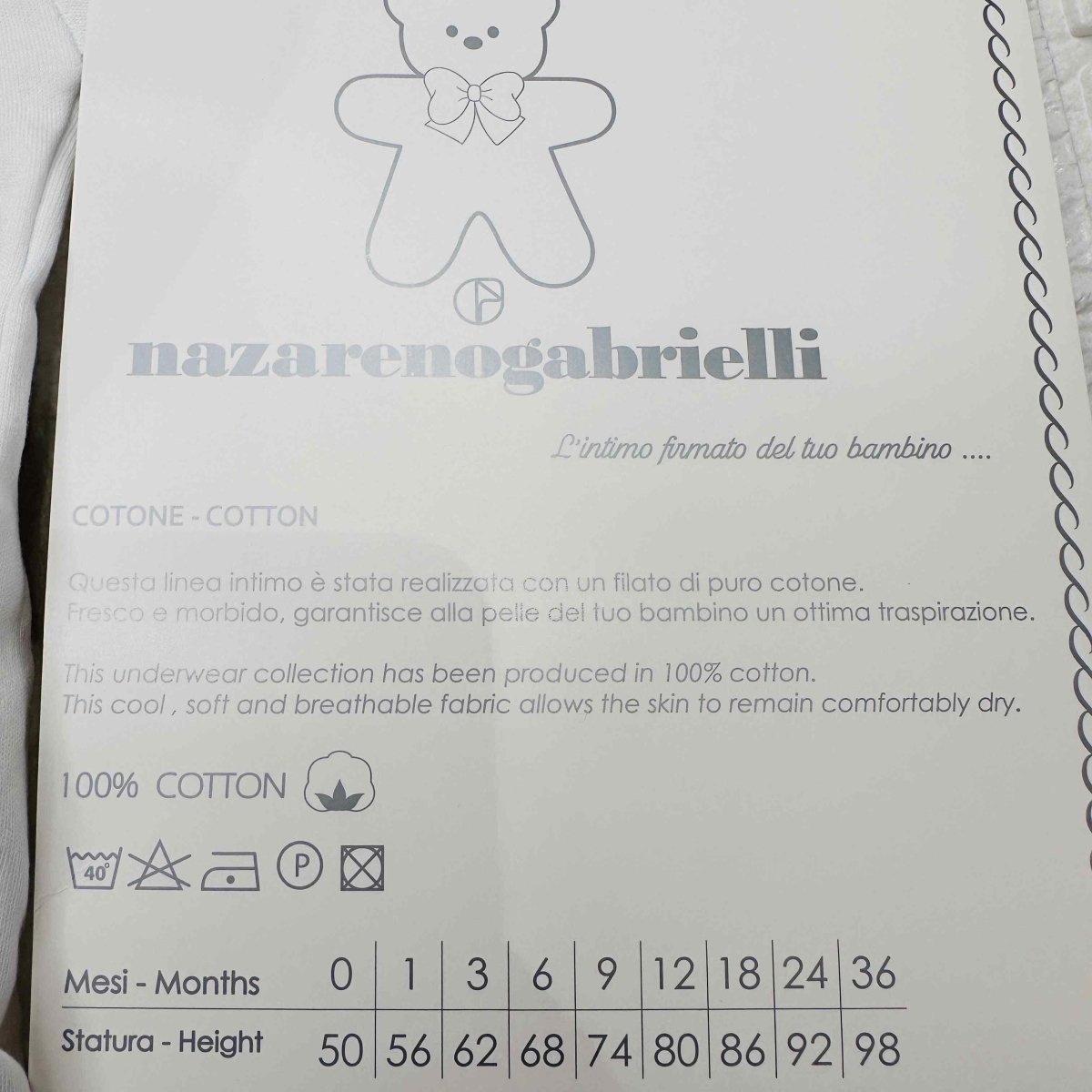 Body Manica lunga Nazareno Gabrielli - Piccole Canaglie - PC22344