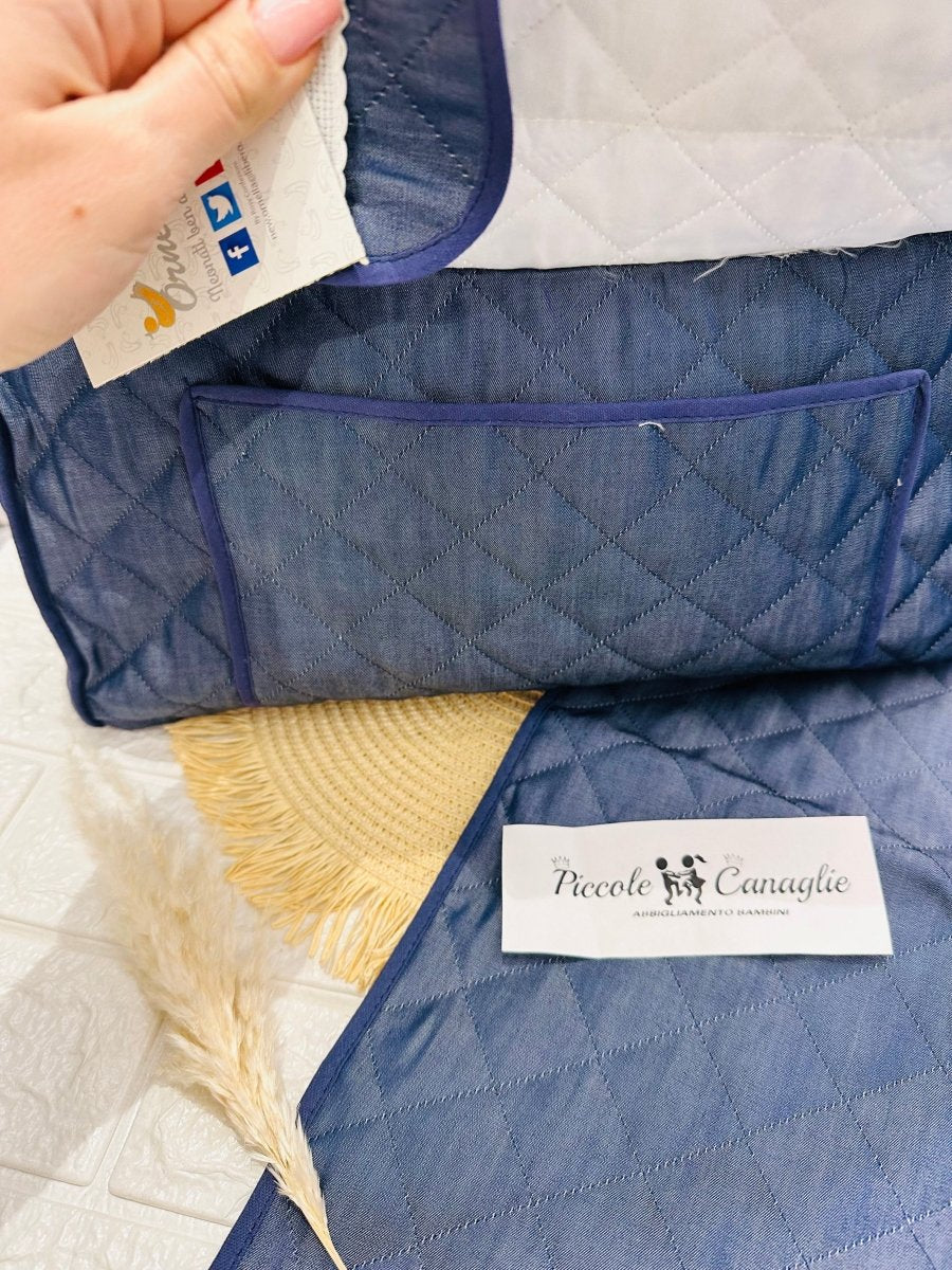 Borsa nascita Blu cuore bf005 Dim45x30x18 - Piccole Canaglie - PC26457