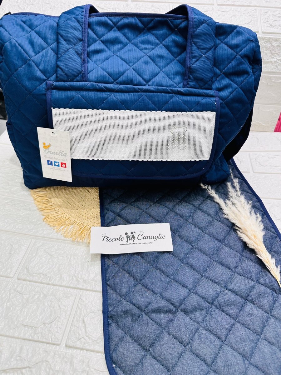 Borsa nascita Blu orso bf005 Dim45x30x18 - Piccole Canaglie - PC26458