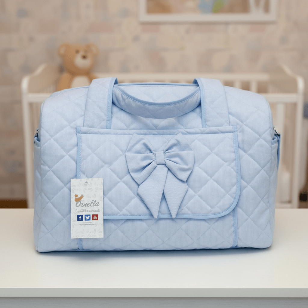 Borsa Nascita Fiocco celeste dim 45x30x18 - Piccole Canaglie - PC20097