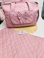 Borsa Nascita Fiocco Rosa Antico Dim 45x30x18 - Piccole Canaglie - PC25807