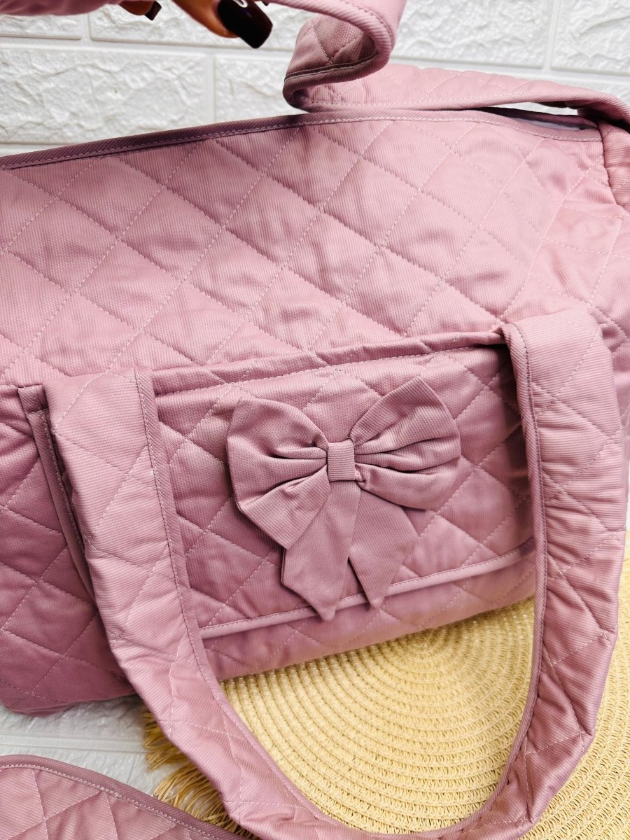 Borsa Nascita Fiocco Rosa Antico Dim 45x30x18 - Piccole Canaglie - PC25807