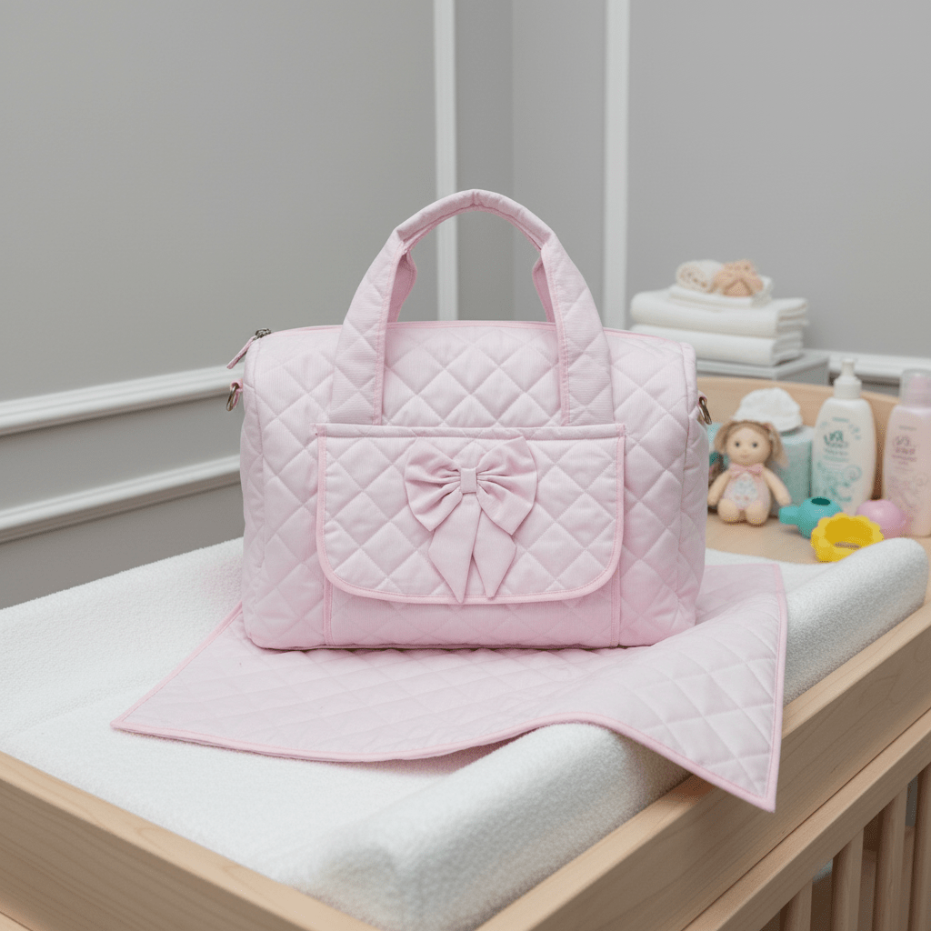 Borsa Nascita Fiocco Rosa dim 45x30x18 - Piccole Canaglie - PC21935