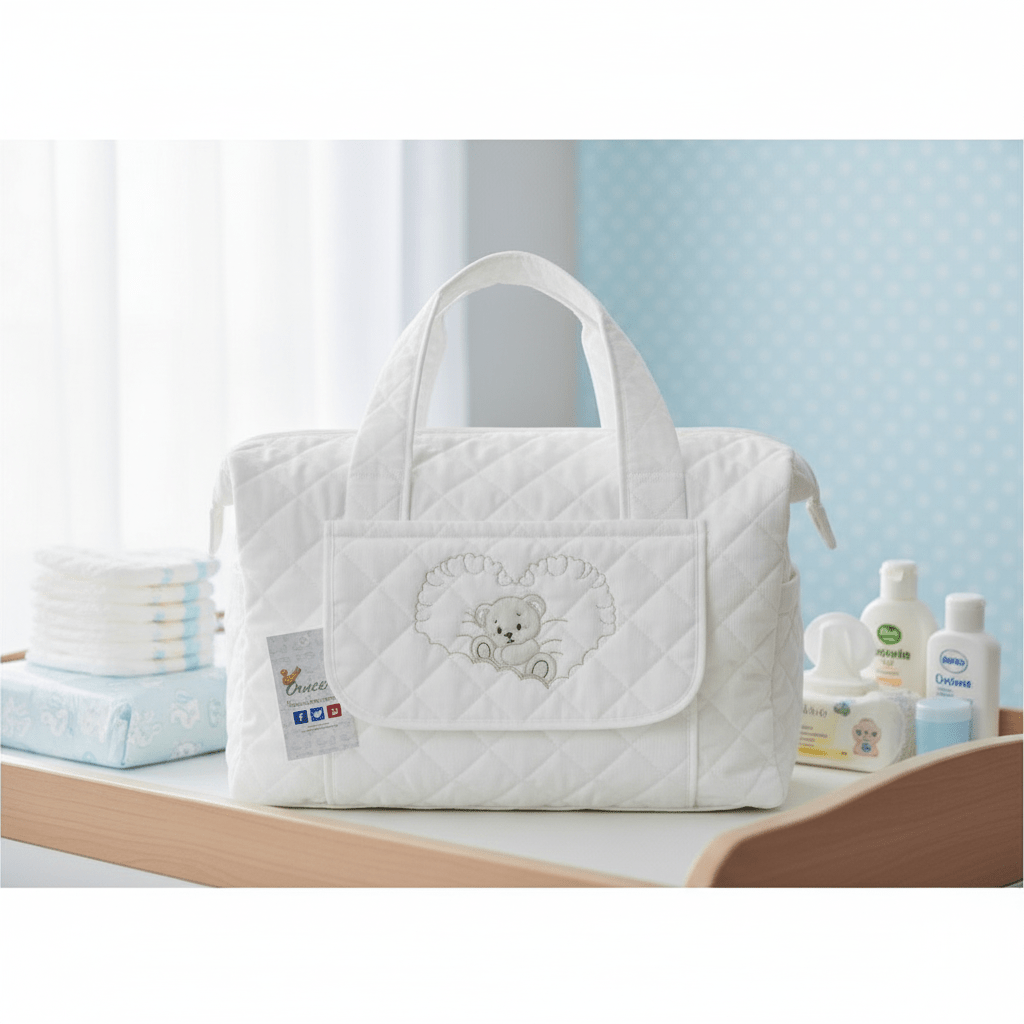 Borsa Nascita orso nuvola panna. dim 45x30x18 - Piccole Canaglie - PC20099