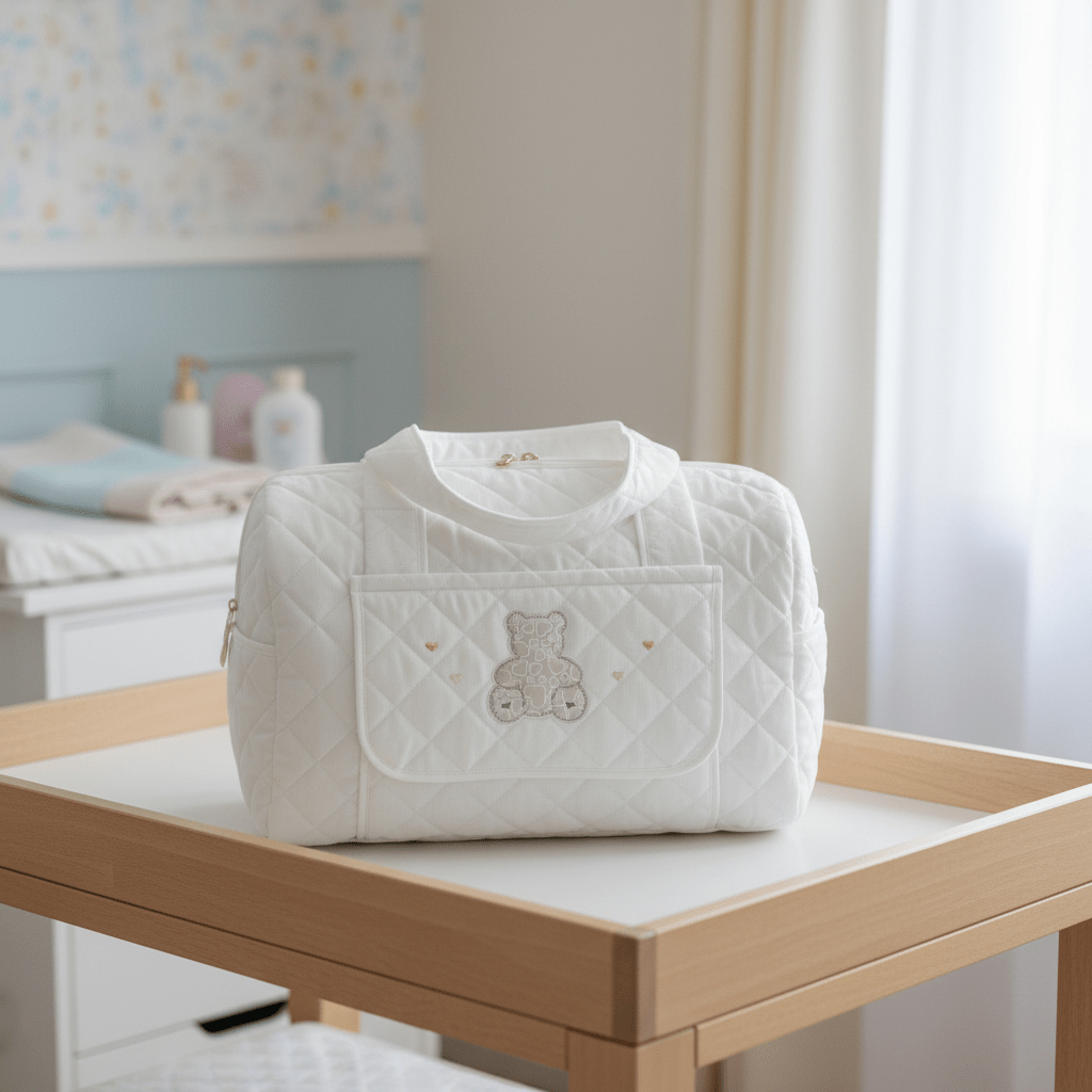 Borsa Nascita orso Panna dim 45x30x18 - Piccole Canaglie - PC20100