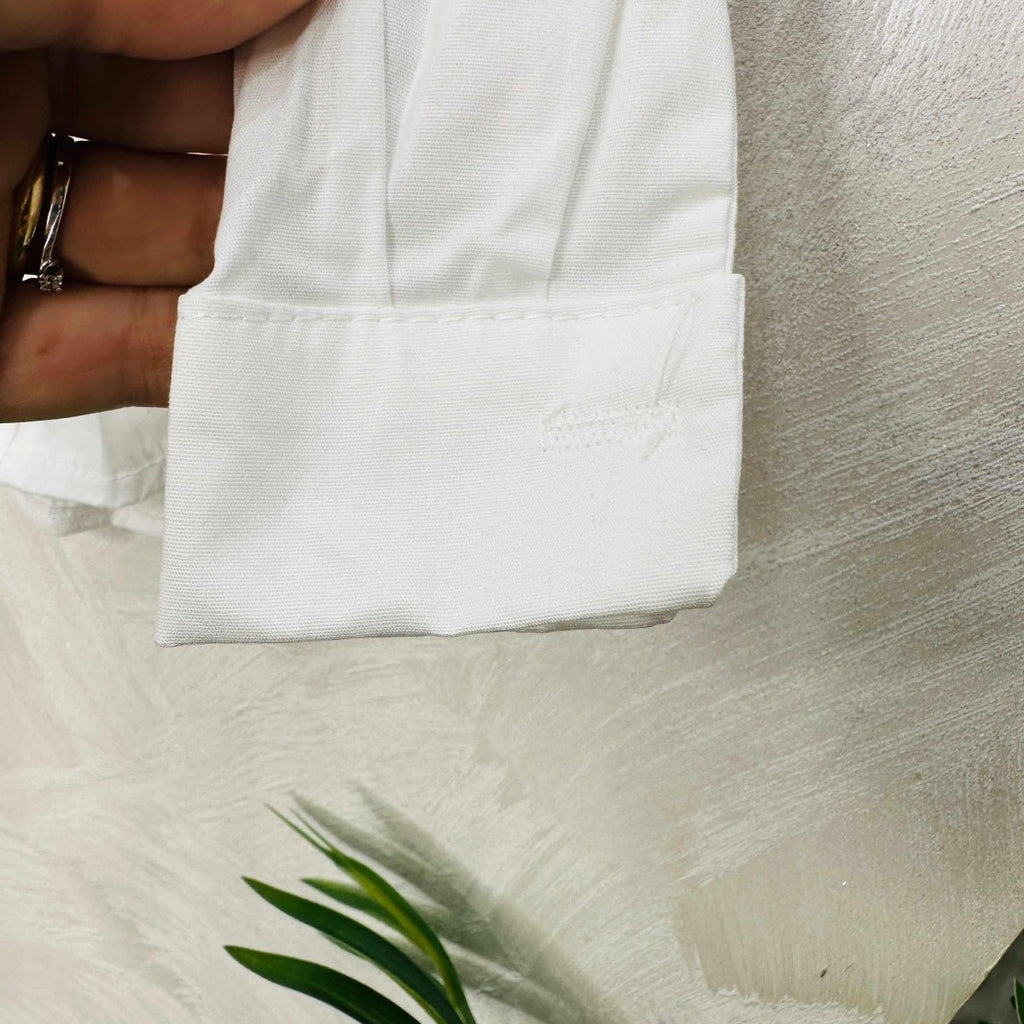 Camicia bianca cotone mesi - Piccole Canaglie - PC21777