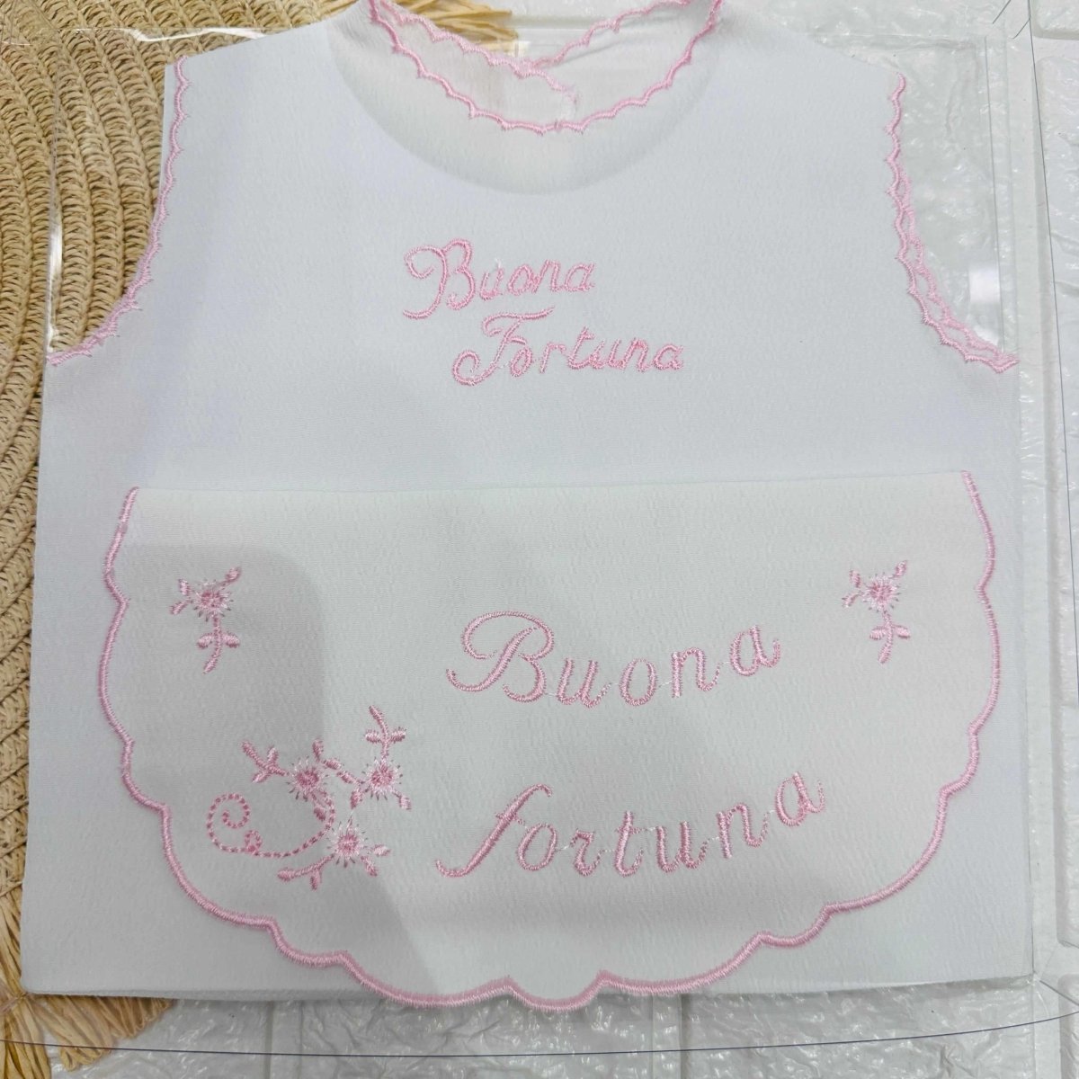 Camicina Fortuna + Bavetta Rosa - Piccole Canaglie - PC21954