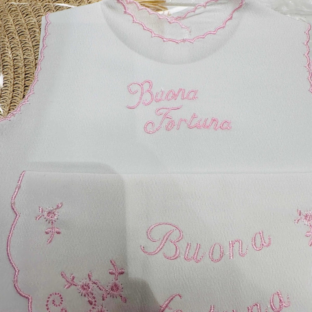 Camicina Fortuna + Bavetta Rosa - Piccole Canaglie - PC21954