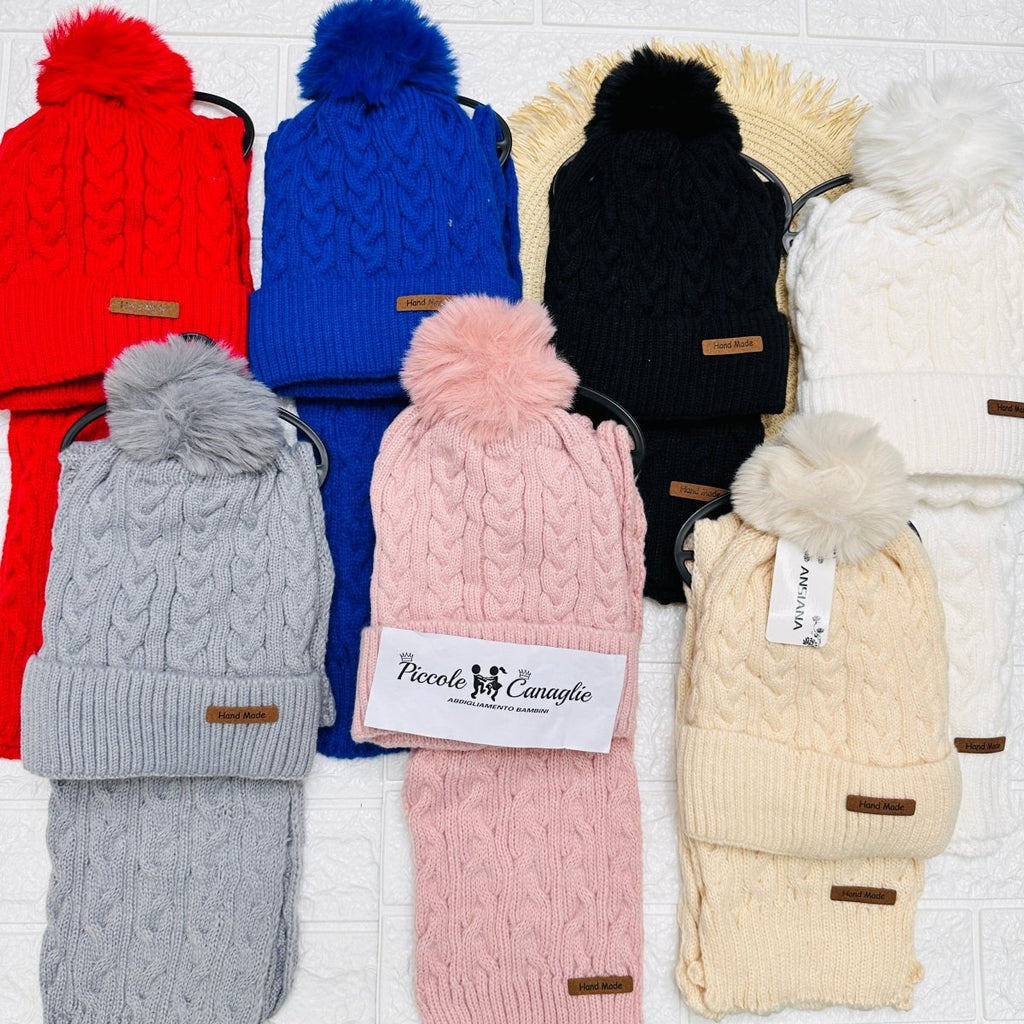 Capello + sciarpa Treccioni - Piccole Canaglie - PC23073