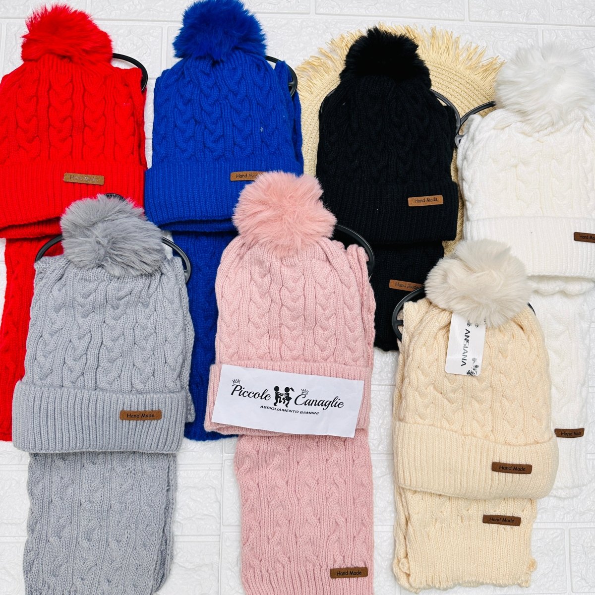 Capello + sciarpa Treccioni - Piccole Canaglie - PC23073