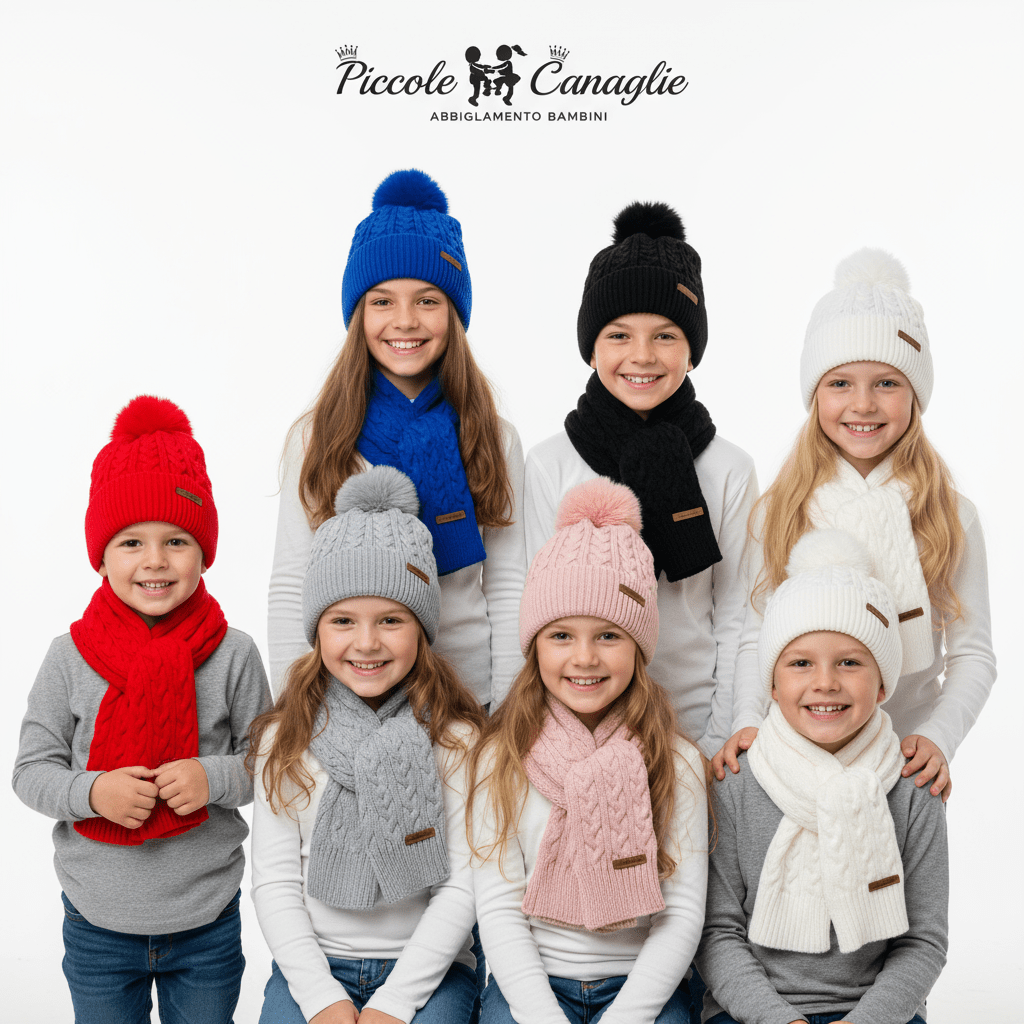 Capello + sciarpa Treccioni - Piccole Canaglie - PC23073