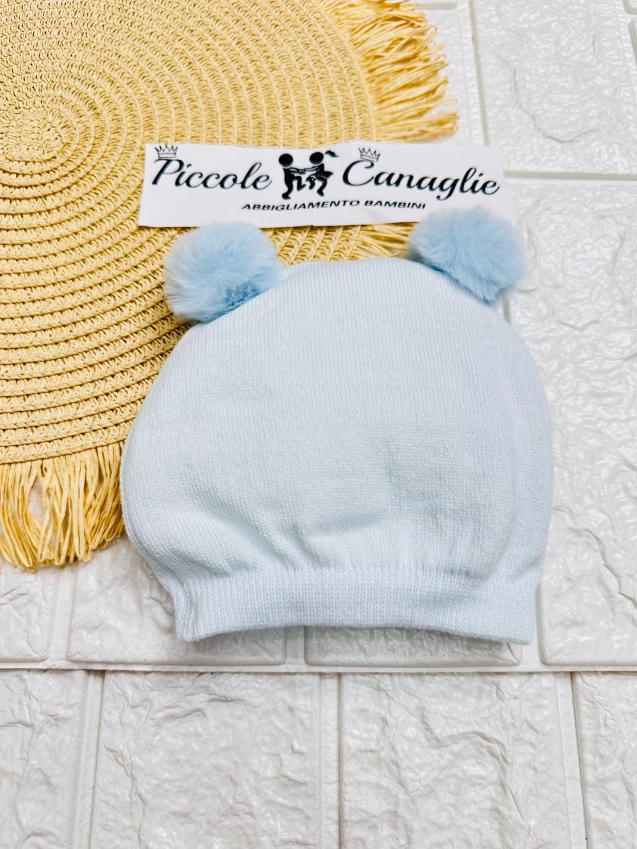 Cappellino caldo cotone CAP37 Celeste - Piccole Canaglie - PC23769