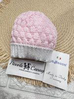 Cappellino In Filo Rosa/Bianco B116 - Piccole Canaglie - PC26929