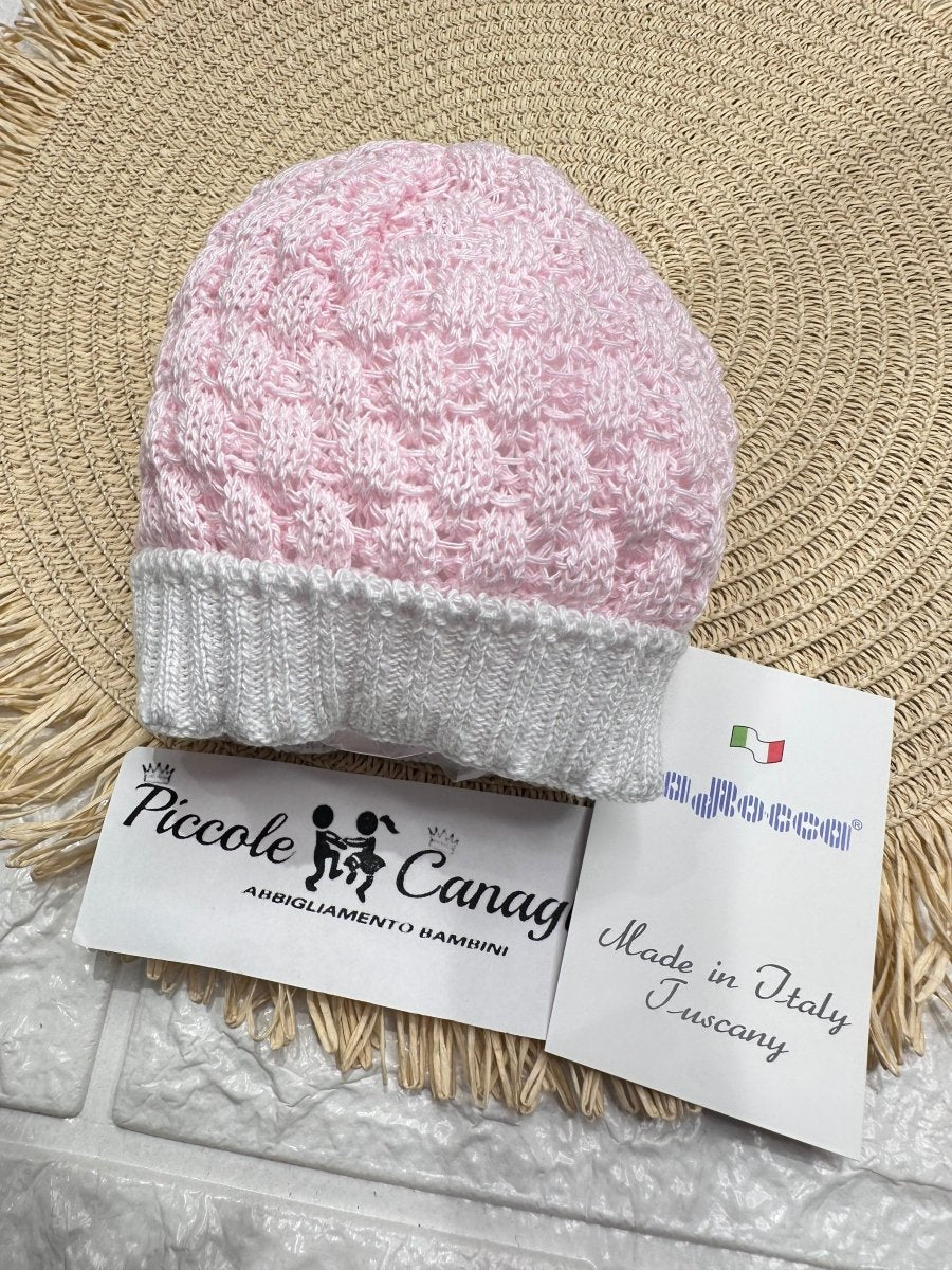 Cappellino In Filo Rosa/Bianco B116 - Piccole Canaglie - PC26929