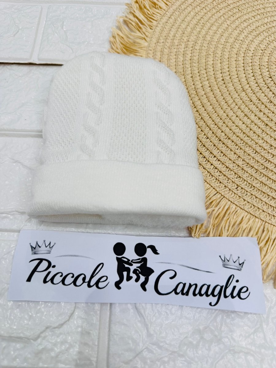 Cappellino Neonato Treccine Panna Wsb9308 - Piccole Canaglie - PC30030