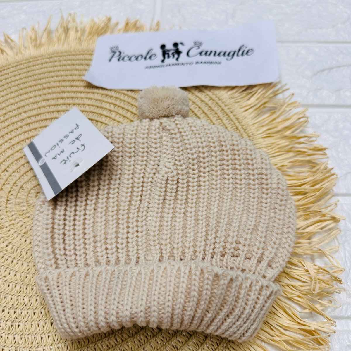 Cappellino PonPon Bigie Taglia 0 - 6mesi - Piccole Canaglie - PC22917