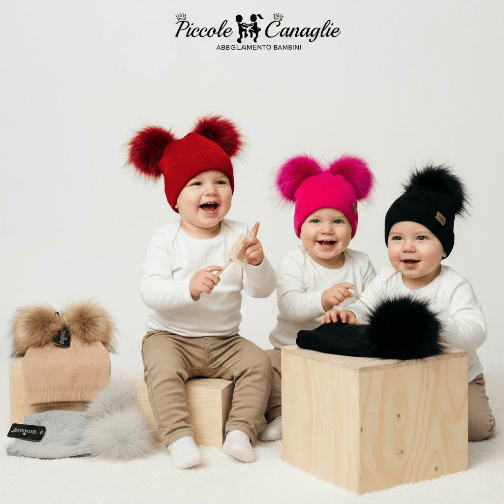 Cappello 2 Pon Pon J08 - Piccole Canaglie - PC23101