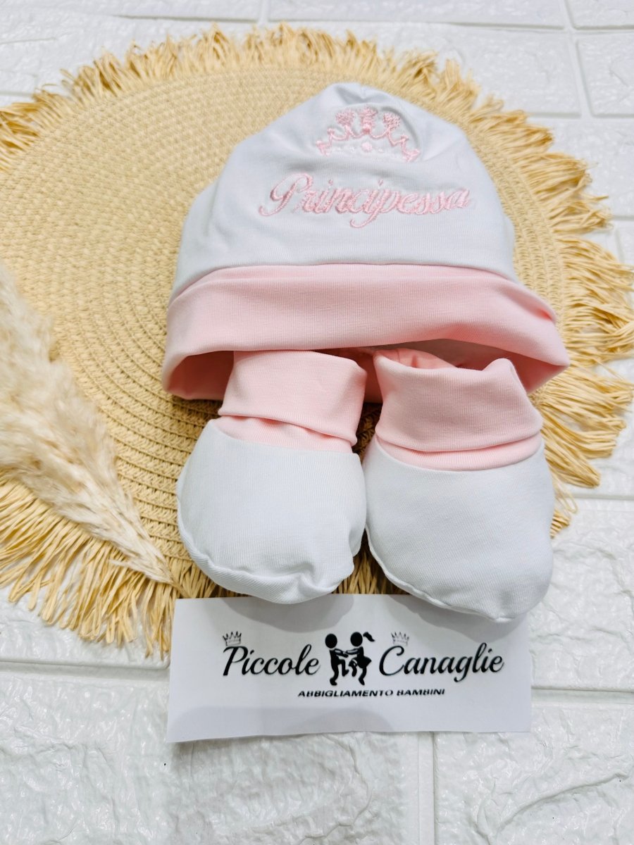 Cappello + babbucce cotone principessa 44425 - Piccole Canaglie - PC26456