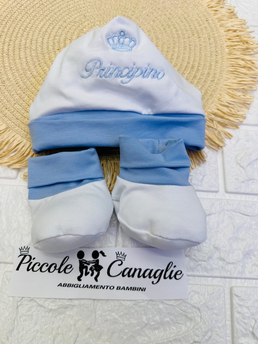 Cappello + babbucce in cotone 44301 principino - Piccole Canaglie - 