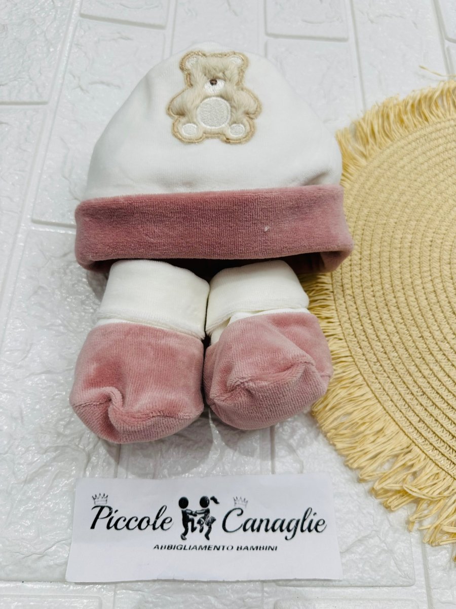 Cappello + Babbucce Orso Morbidoso Lampone 44507 - Piccole Canaglie - PC29456