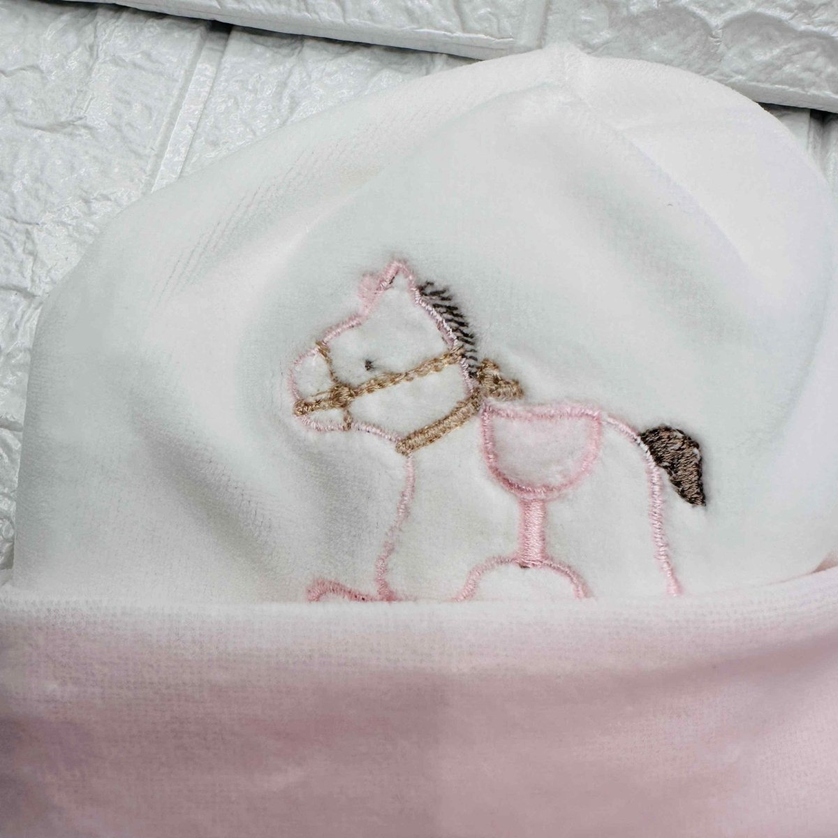 Cappello e Babbucce Ciniglia cavallino Rosa - Piccole Canaglie - PC20115