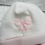 Cappello e babbucce ciniglia fiocco rosa - Piccole Canaglie - PC20125