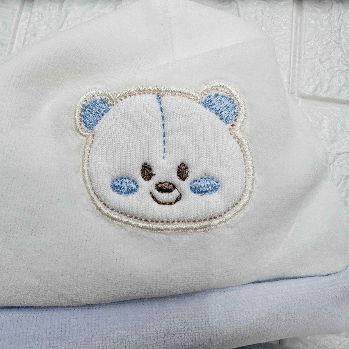 Cappello e Babbucce Ciniglia Orso celeste - Piccole Canaglie - PC20118