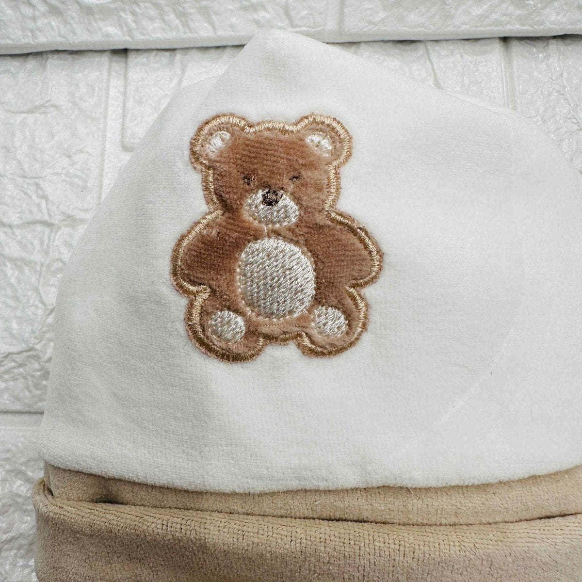 Cappello e Babbucce Ciniglia Orso panna - Piccole Canaglie - PC20119