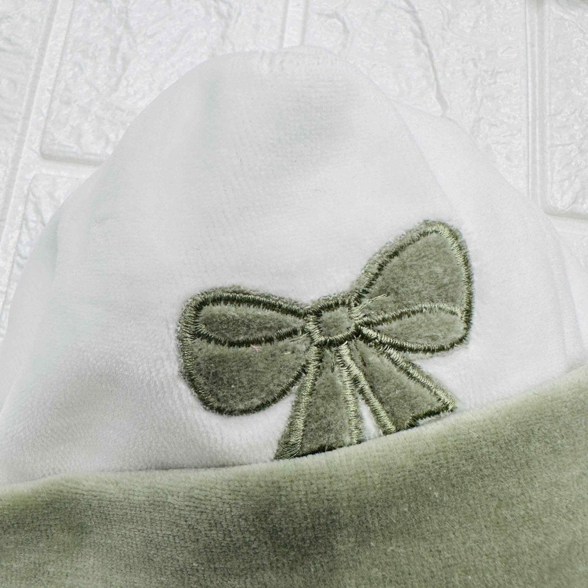 Cappello e babbucce fiocco verde - Piccole Canaglie - PC20127