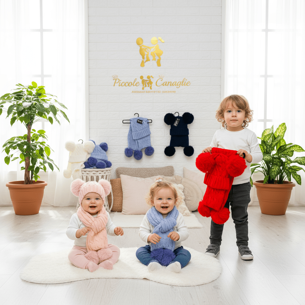 Cappello + sciarpa 2 Pon Pon J36 - Piccole Canaglie - PC23080