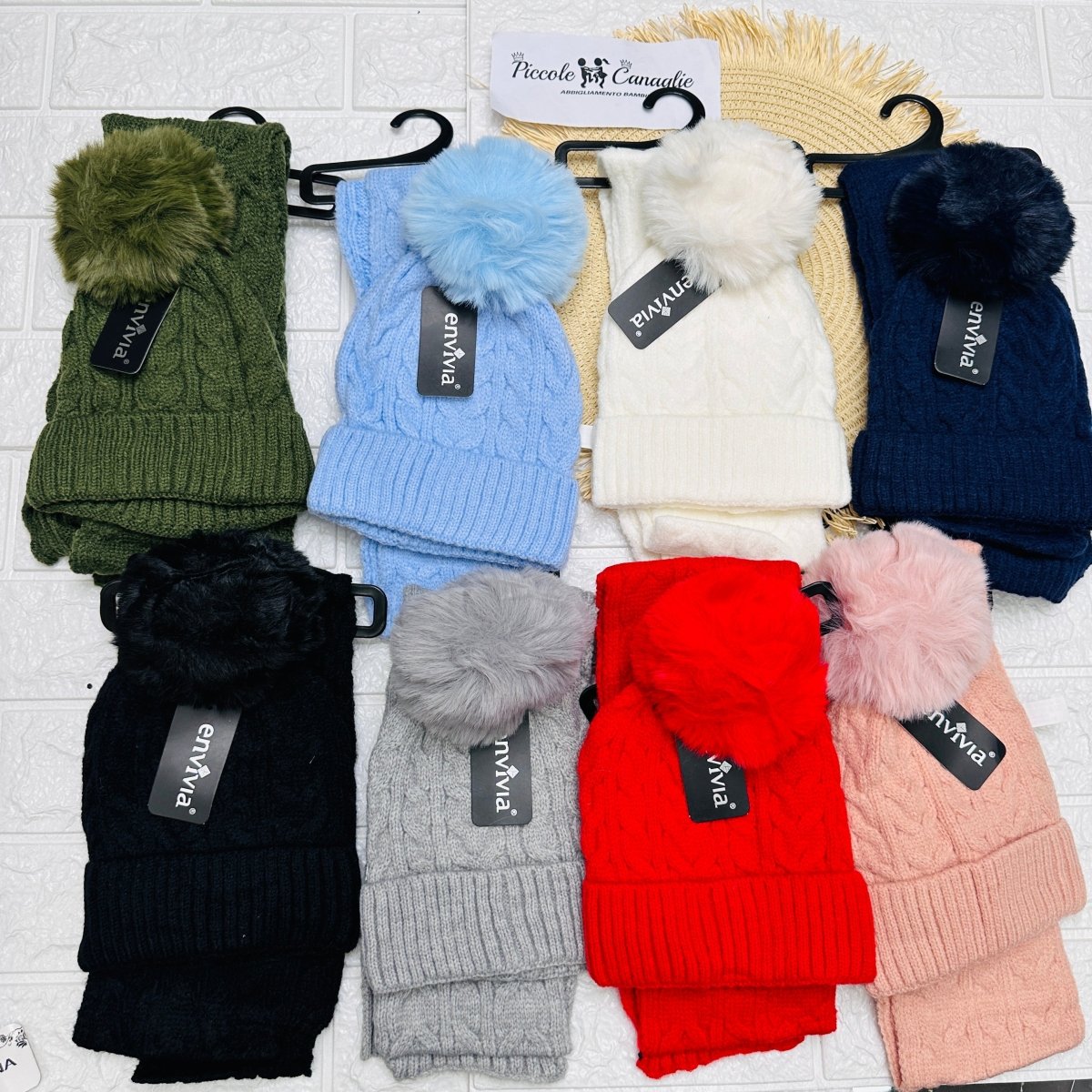 Cappello + sciarpa trecce J33 - Piccole Canaglie - PC23093