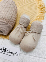 Cappello+Babbucce Beige Cotone B63 - Piccole Canaglie - PC25893