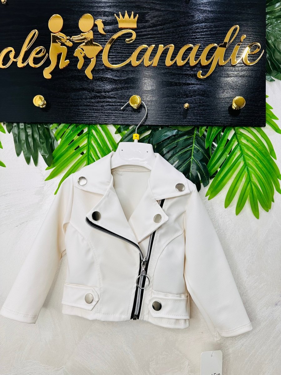 Chiodo Bianco In Ecopelle 22037 Baby - Piccole Canaglie - PC25528