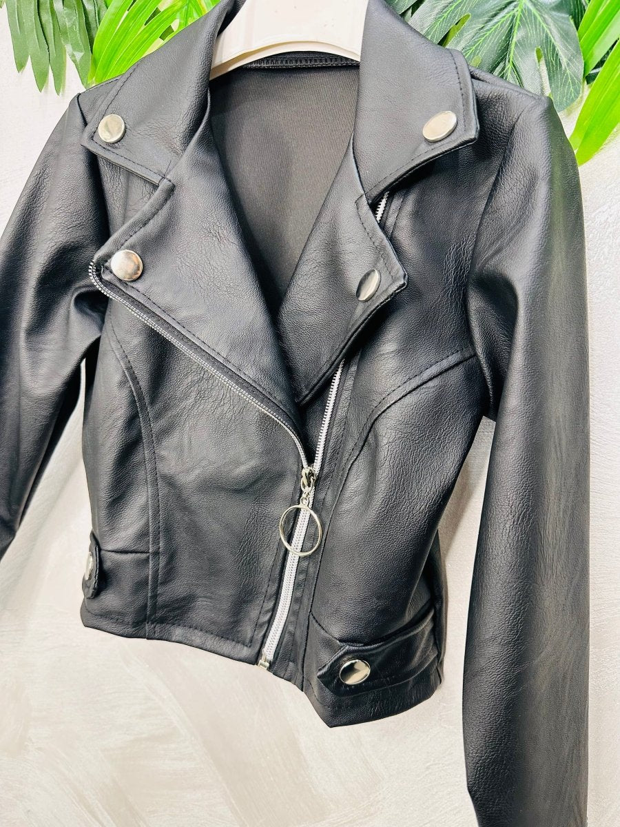 Chiodo Nero In Ecopelle 22037 Baby - Piccole Canaglie - PC25522