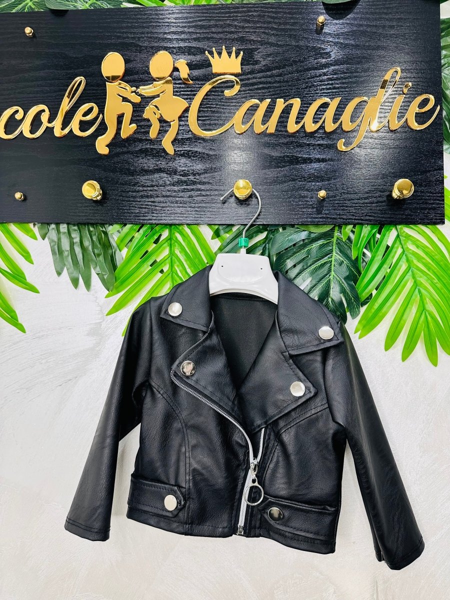 Chiodo Nero In Ecopelle 22037 Baby - Piccole Canaglie - PC25522