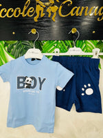 Compeleto Panda 🐼 Boy Celeste - Piccole Canaglie - PC29266