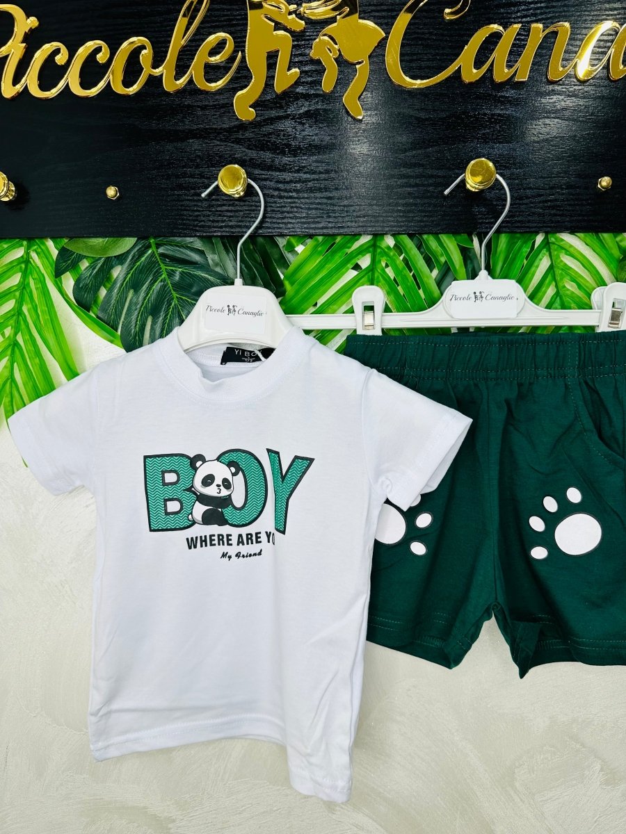Compeleto Panda 🐼 Boy Verde - Piccole Canaglie - PC29261