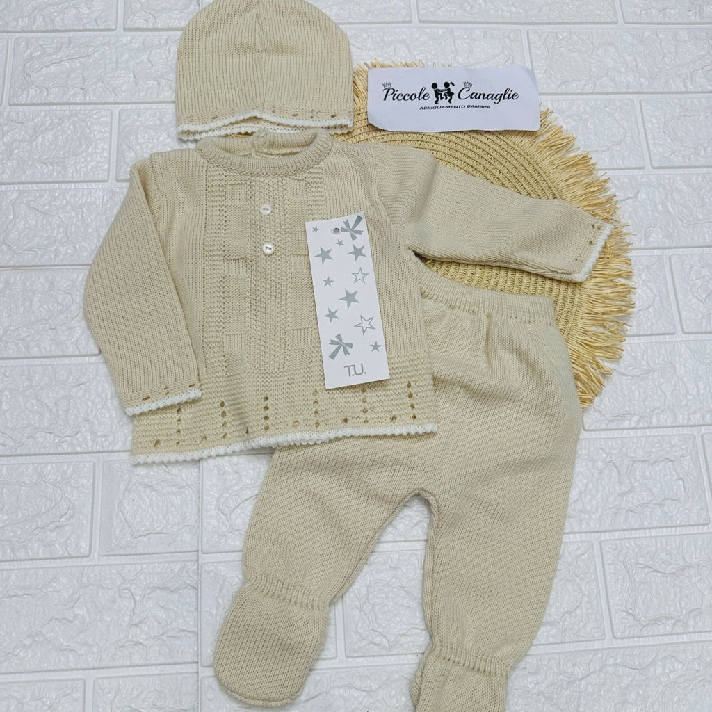 Completo 0 - 3 mesi beige 1599 - Piccole Canaglie - PC22961