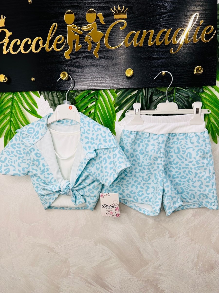 Completo 3 Pezzi Fantasia Leo Acquamarina 9875 - Piccole Canaglie - PC27358