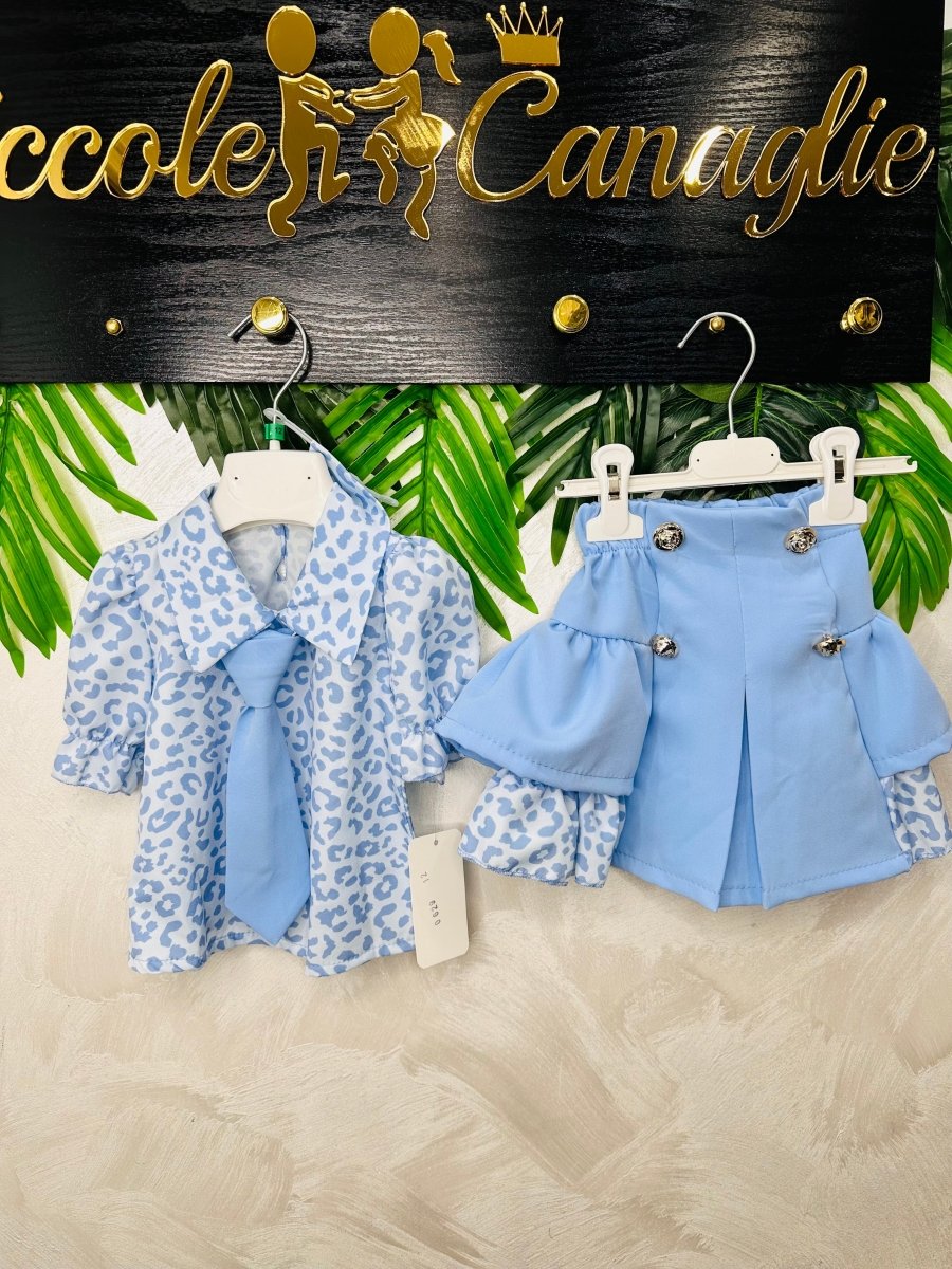 Completo Animalier Cravatta Celeste 0629 - Piccole Canaglie - PC27209