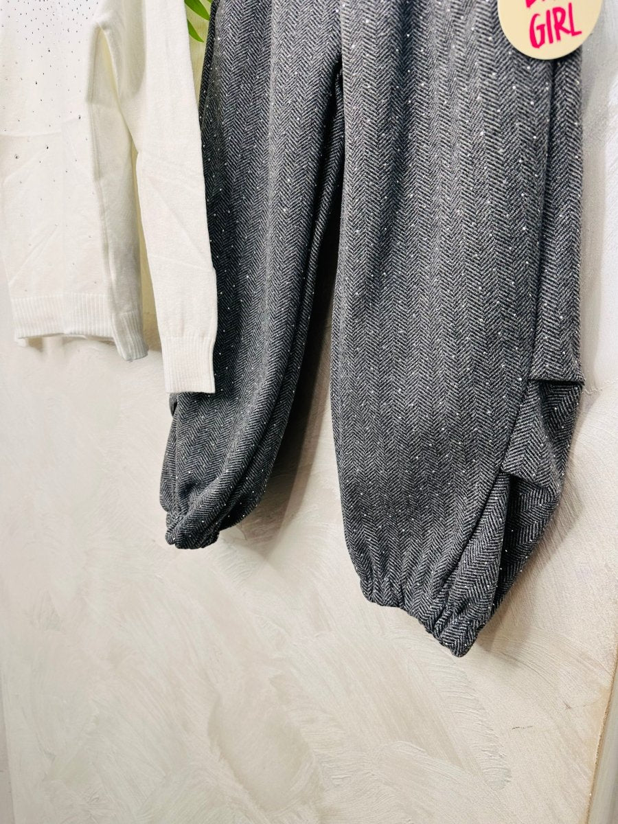 Completo Ballon Vogue brillantino Maglioncino Bianco - Piccole Canaglie - PC24093