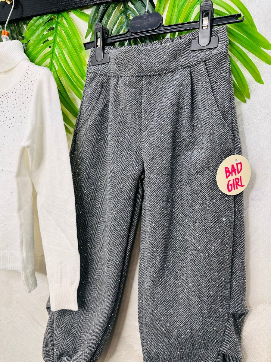 Completo Ballon Vogue brillantino Maglioncino Bianco - Piccole Canaglie - PC24093