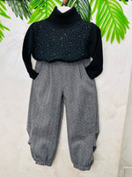 Completo Ballon Vogue brillantino Maglioncino Nero - Piccole Canaglie - PC24087