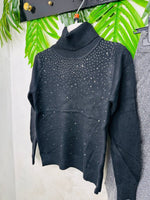 Completo Ballon Vogue brillantino Maglioncino Nero - Piccole Canaglie - PC24087