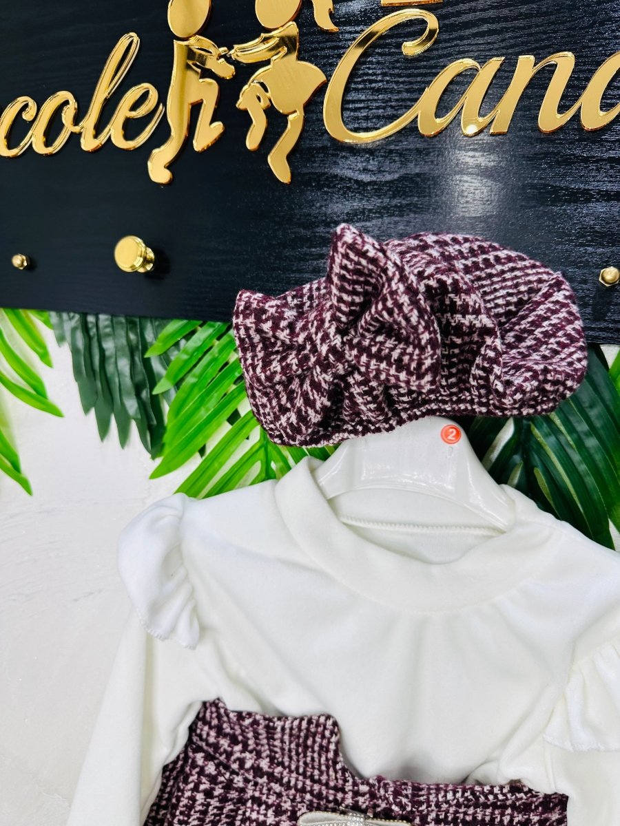 Completo Bon Ton Bouclé bordo’ Anni - Piccole Canaglie - PC23501