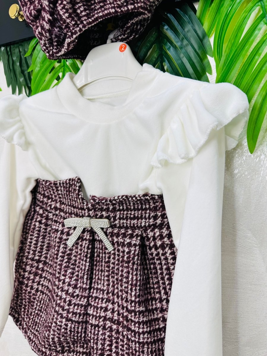 Completo Bon Ton Bouclé bordo’ Anni - Piccole Canaglie - PC23501