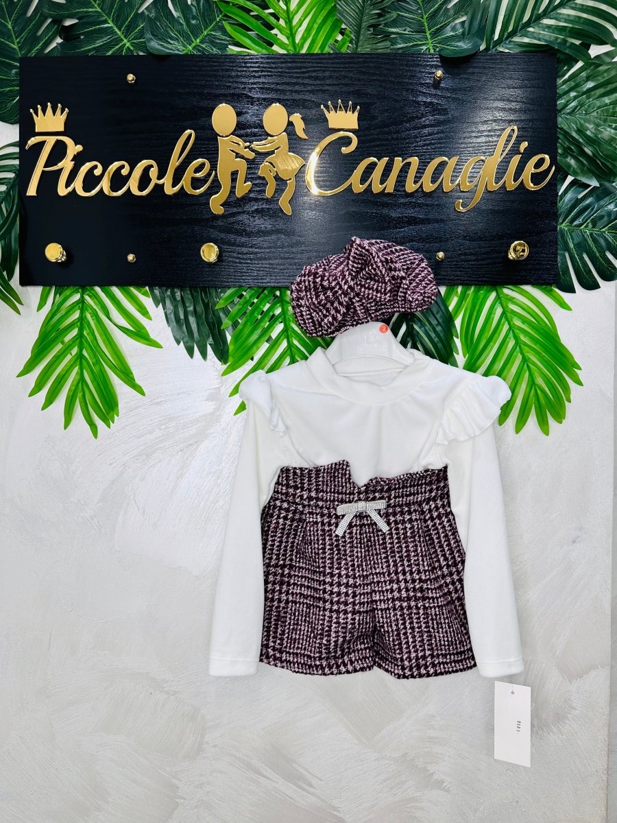 Completo Bon Ton Bouclé bordo’ Anni - Piccole Canaglie - PC23501