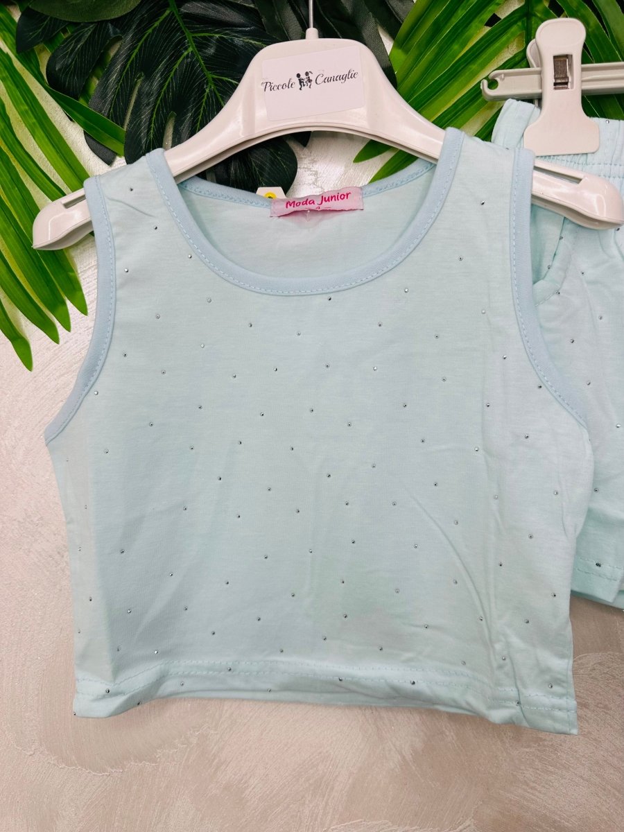 Completo Brillantino Celeste - Piccole Canaglie - PC29239